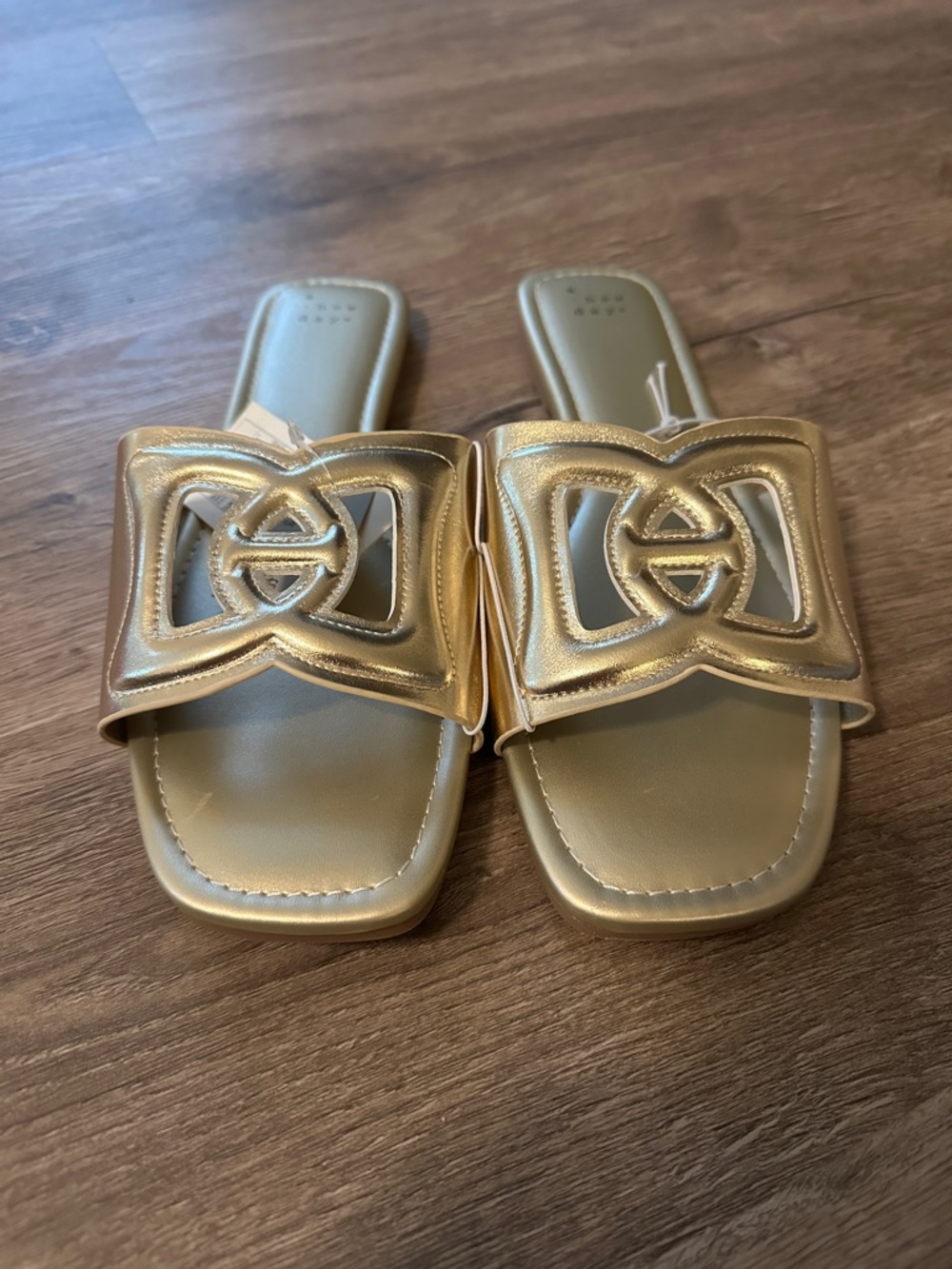 Target A New Day Gold Deidra Women's Slide Sandals - Metallic Slide Mules